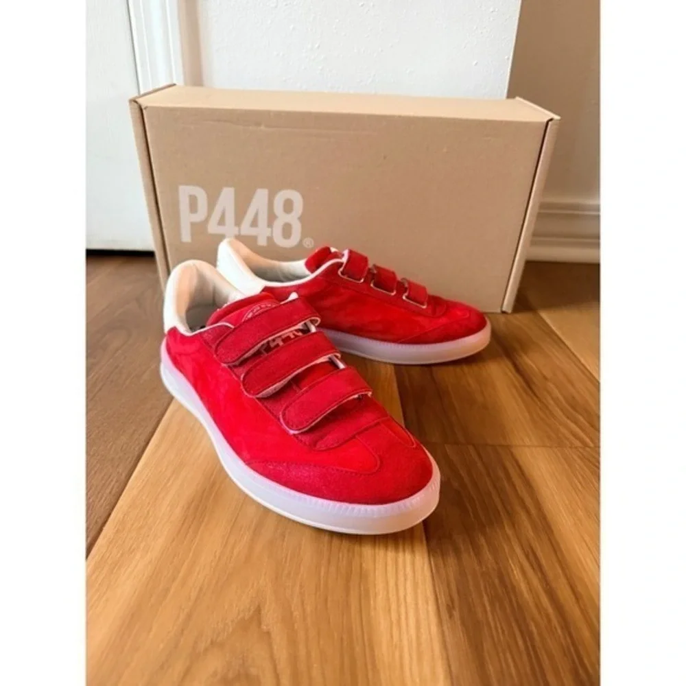 P448 Monza Velcro Red Suede Low Top Sneakers‎ S25MONZAVELCRO1-W 41 / 11